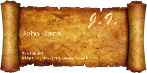 John Imre névjegykártya